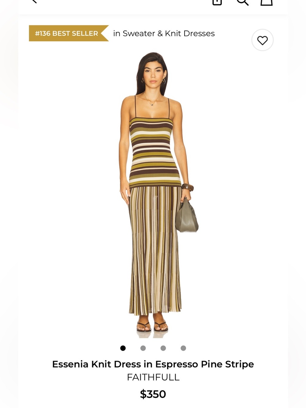 Faithfull the Brand Essenia Striped Knit Maxi Dress is Espresso Pine